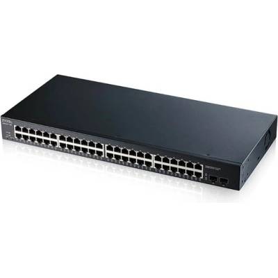 Суич ZyXEL GS1900-48 v2, 50 портa, 48x 10/100/1000 RJ-45 PoE+, 2x SFP (GS1900-48-EU0102F)