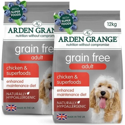 Arden Grange GF Възрастни Пиле & Суперхрани 2 x 12 кг