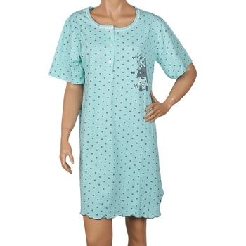 Макси нощница в ментов цвят с точки и котета