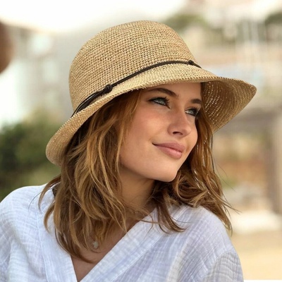Krumlovanka letní klobouk z rafie Bucket 41128 natural