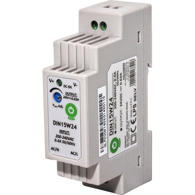 POS, Napájecí zdroj na DIN lištu 15W 24V, DIN15W24