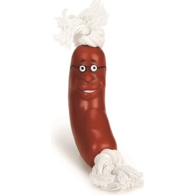 Beeztees Hračka lano s párkem pro psy 25 cm