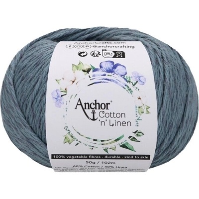 Anchor Cotton 'n' Linen 00033 Slate Плетене на една кука прежда (4680004-00033)