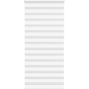 vidaXL Зеброва щора бял 100x230 см ширина на плата 95, 9 cm полиестер (4014807)