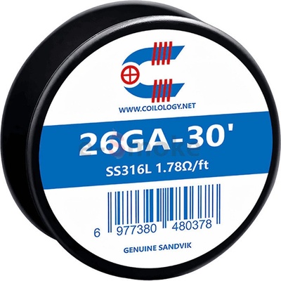 Coilology Plain wire SS316L odporový drôt AWG 26 ga 0,40 mm