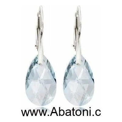 Swarovski Elements Pear krystal stříbrné visací modré slzičky kapky 31215.5 Blue Shade modrá křišťálová světlá šedo-béžová