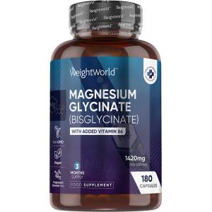 WeightWorld Magnesium Glycinate | Магнезий (бисглицинат) 100 mg + витамин B6 x 180 капсули | Weight World (128190 WW)