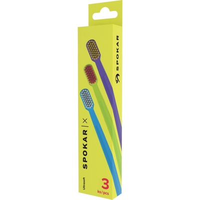 Spokar X Ultrasoft Modrá/bílá + Zelená/červená + Fialová/žlutá 3 ks