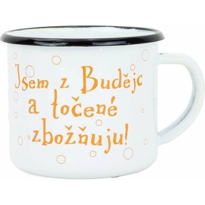 BELIS Smaltovaný hrnek 8 cm bílý točené v krabičce 11008-039PBM06 350 ml
