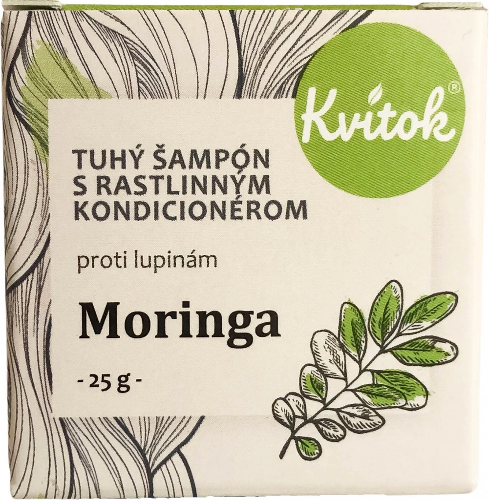 Kvítok tuhý šampon s kondicionérem proti lupům Moringa 25 g