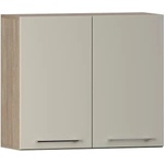  Горен кухненски шкаф Domino Havana L80 дъб хавана и кашмир супер гланц - emdesign - 207,01 лв