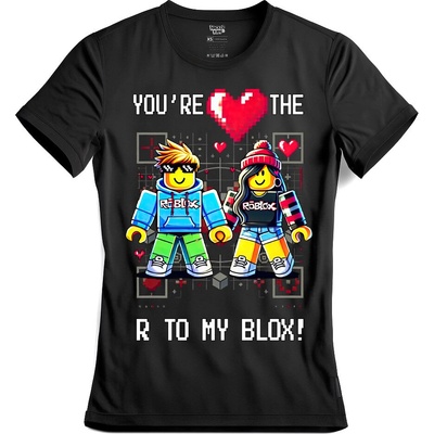 Roblox Valentýnské Tričko R to My Blox Roblox černá