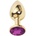 Sensual Метално дилдо Butt Plug "GOLD CRYSTAL PURPLE" 7 см. Размер - S