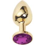Sensual Метално дилдо Butt Plug "GOLD CRYSTAL PURPLE" 7 см. Размер - S