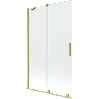 Mexen Velar душ кабина за вана 2-крилна плъзгаща се 110 x 150 cm, прозрачна, златна четкана - 896-110-000-01-55 (896-110-000-01-55)