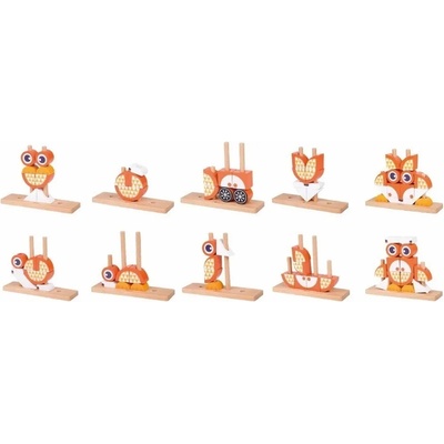 Classic World Дървен пъзел за деца от кубчета - Лисица (3709)