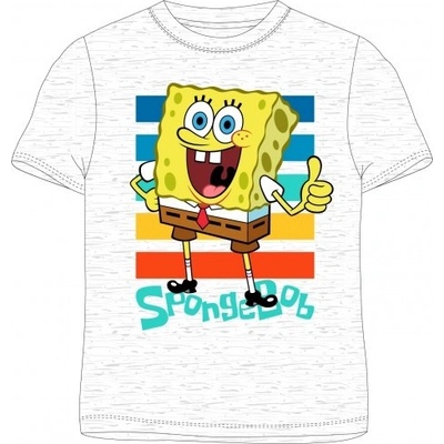 E plus M Dětské kvalitní tričko s krátkým rukávem Spongebob šedé – Sleviste.cz