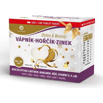 Galmed Vápník Hořčík Zinek Osteo&Beauty 2 x 100 tablet