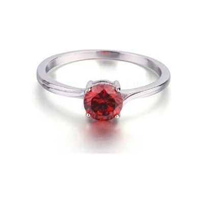 Nubis Stříbrný prsten s červeným zirkonem NB 5074