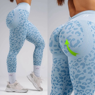 Nebbia Primal Push-Up Compression Leopard Leggings 849 blue leopard