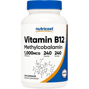 Nutricost Витамин B12 (метилкобаламин) - За енергия и концентрация, 1000 g, 240 капсули (67213 (499101) NC)