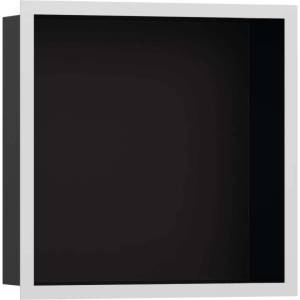 Hansgrohe XtraStoris Individual - Ниша за вграждане в стена с дизайнерска рамка, 30x30x10 см, матово черно/матово бяло 56098700 (56098700)