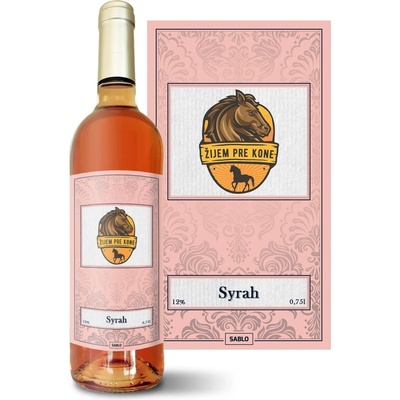 Sablio Žijem pre kone Syrah ružové suché víno 12 % 0,75 l (čistá fľaša)
