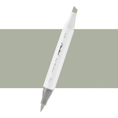 Lihová fixa OHUHU oboustranná Brush & Chisel, Dragon Well Tea (E434)
