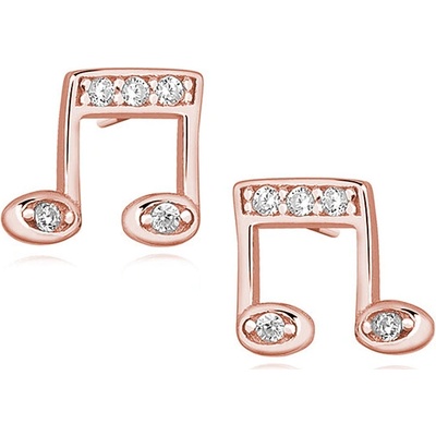 Olivie strieborné náušnice NOTY ROSE 5058
