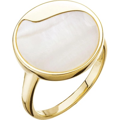 Evolution Group Pozlacený prsten s růžovou perletí 15030.3