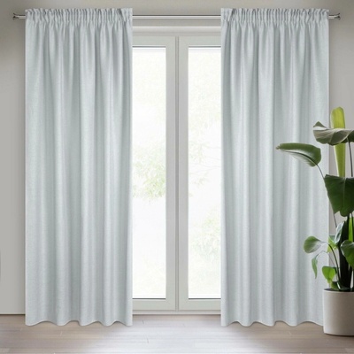 EUROFIRANY ZÁCLONA NA PÁSCE CELINE 140X270 CM STŘÍBRNÁ
