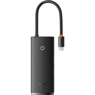 Baseus USB-C Lite Series 5-Port With PD 100W Hub Docking Station (WKQX040001) - мултифункционален хъб за свързване на допълнителна периферия за устройства с USB-C (черен)