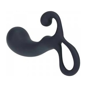  Bulb with Loop Silicone Prostate Massager - S - Black