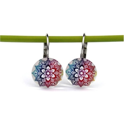 Laboka visací náušnice skleněné Mandala 0001273