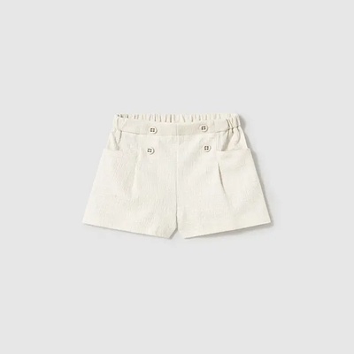 Mayoral Панталон къс структура в цвят шампанско за мини момиче Майорал