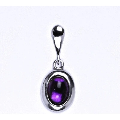 Čištín Zlatý přívěsek přírodní tmavý Ametyst bílé i žluté zlato P 1354