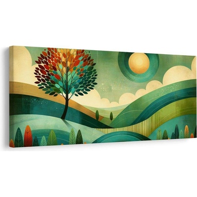Obraz krajina v tónech přírody - 80x40
