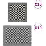 vidaXL Комплект кърпи от 20 части, черен и бял, памук (136292)