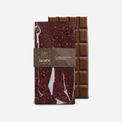 Čokoládovna Janek mléčná s drcenými lyofilizovanými malinami a ostružinami 5 x 85 g