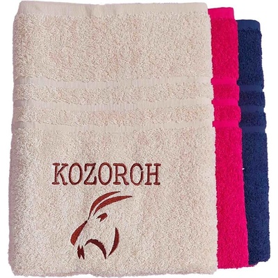 Top textil Osuška s vyšitým znamením zvěrokruhu „ Kozoroh" 70x140 cm tmavě modrá