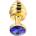 Sensual Метално дилдо Butt Plug с оребрение "GOLD HONEY BLUE" 7 см. Размер - S
