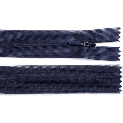 Spirálový zip skrytý No 3 délka 30 cm dederon Varianta: 330 modrá tmavá, Balení: 1 ks