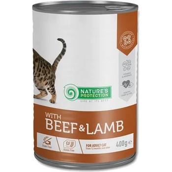 Nature's Protection Nature's Protection CAT Adult Beef & Lamb - консерва за котки с говеждо и агне над 1 година, 400 гр