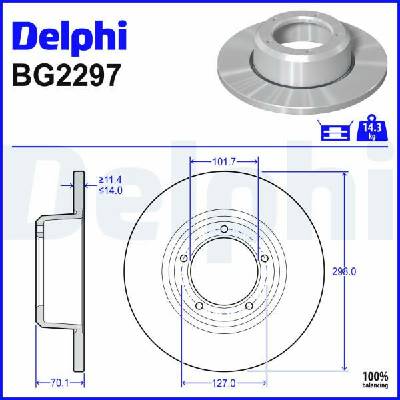 DELPHI Brzdový kotúč BG2297