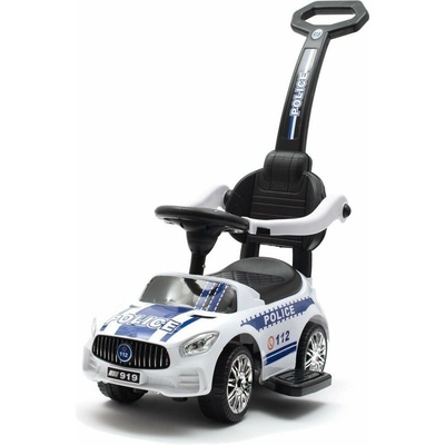 se zvukem a vodící tyčí Baby Mix POLICE bílé bílé