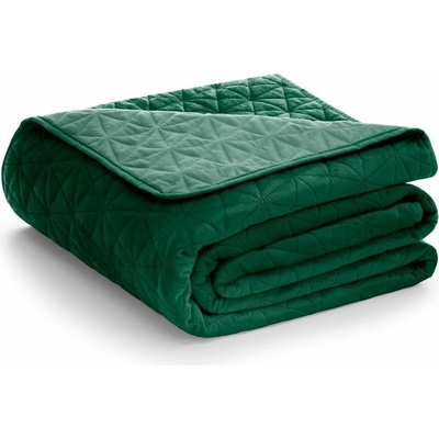 AmeliaHome Zelený zamatový prešívaný pléd Laila 170x210