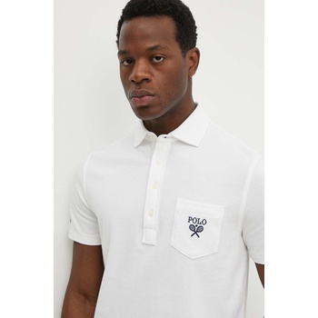 Ralph Lauren Памучна тениска с яка Polo Ralph Lauren в бяло с апликация 710952180 (710952180)