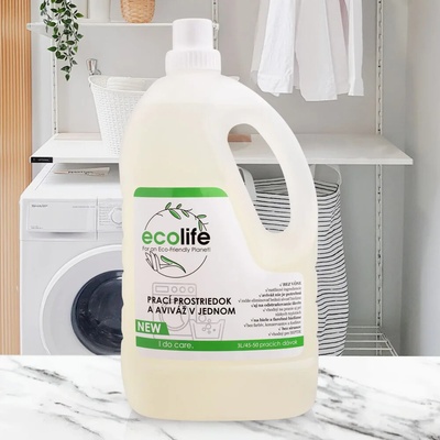 EcoLife Prací prostředek a aviváž 2 v 1 BEZ VŮNĚ 3 l