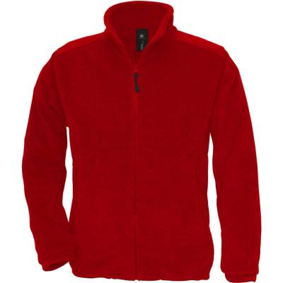 B&C Outdoor Full Zip Fleecová mikina červená
