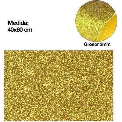 Pěnová guma EVA - glitter zlatá
